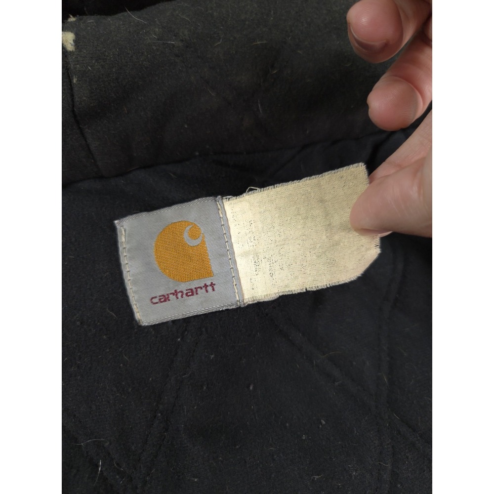 Vintage Carhartt Jacket J130 Brown Mens Large Full Zip Hooded - Picture 14 of 14